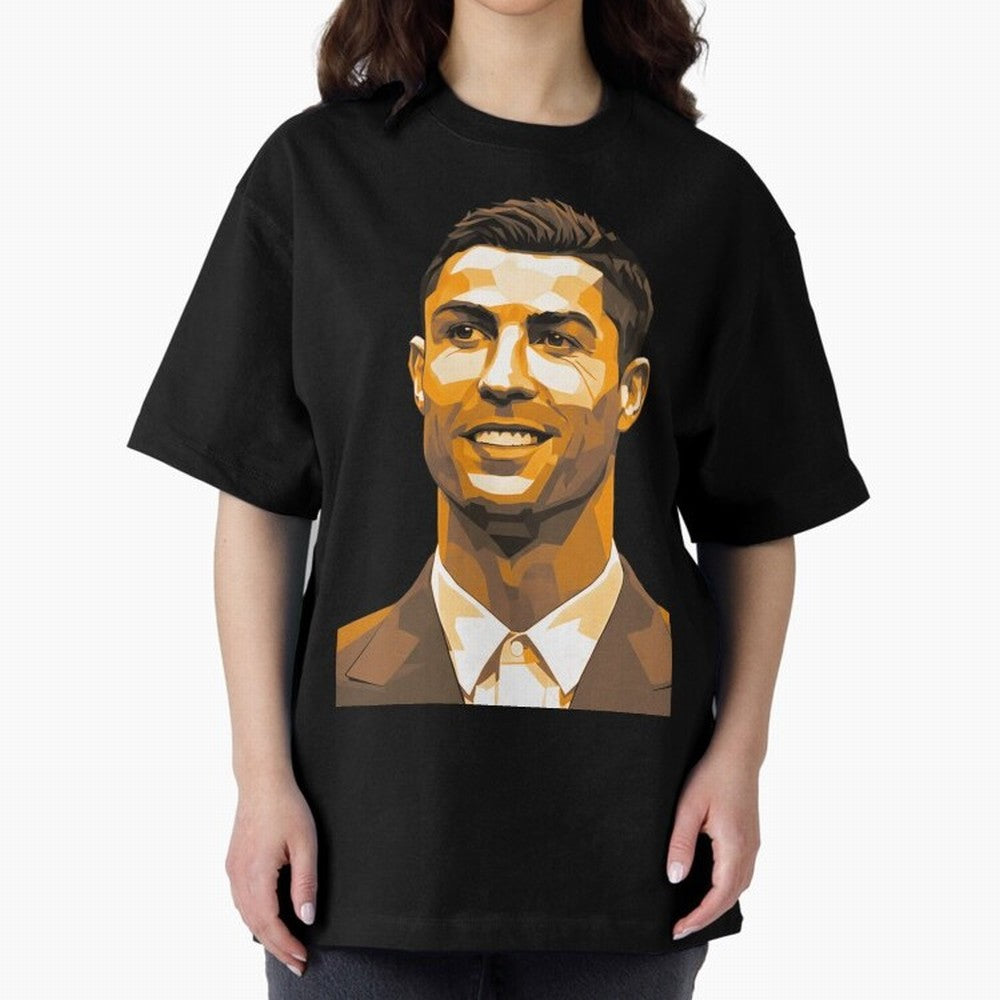 Ronaldo Oversized T-Shirt Cheer for Global Football Passion for FIFA World Cup 2026 USA Canada Mexico, Driven by Cristiano Ronaldo, Spain, Retro Football Energy, Iconic Rivalries, Trophy Chase Drama and Stadium Atmosphere; Created for Match Day