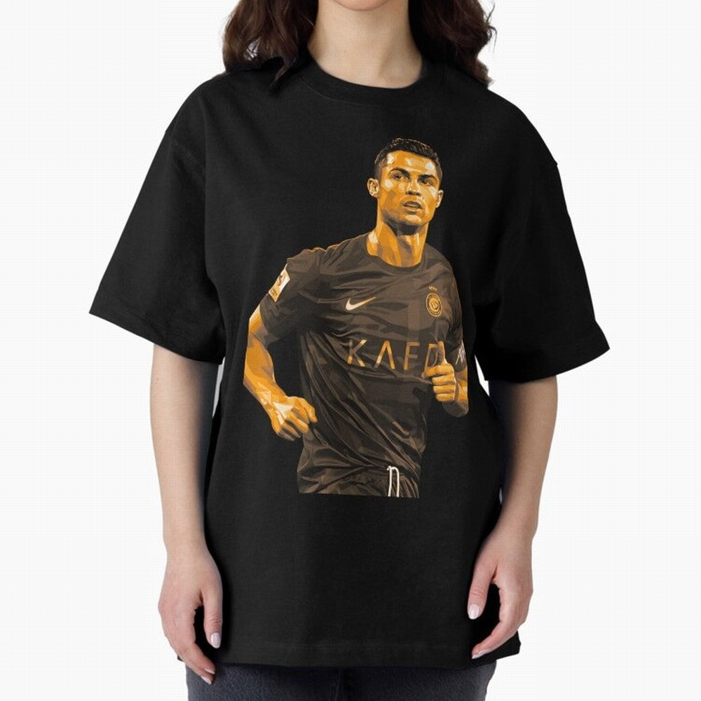 Ronaldo Oversized T-Shirt Stand with Global Football Passion for FIFA World Cup 2026, Capturing Cristiano Ronaldo, Portugal, Spain and Germany, Fan Favorite Moments, National Team Passion, Big Match Drama and Soccer History; Built for Supporters