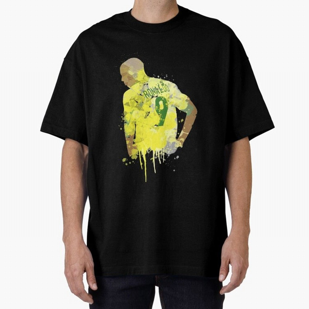 Ronaldo Brazil Legend Art Oversized T-Shirt Share Match Day Hype around FIFA World Cup 2026 Group Stage, Mbappe, Spain and Netherlands, Stadium Memories, Football Loyalty, International Chants and Championship Tradition; Ideal for Football Dads,