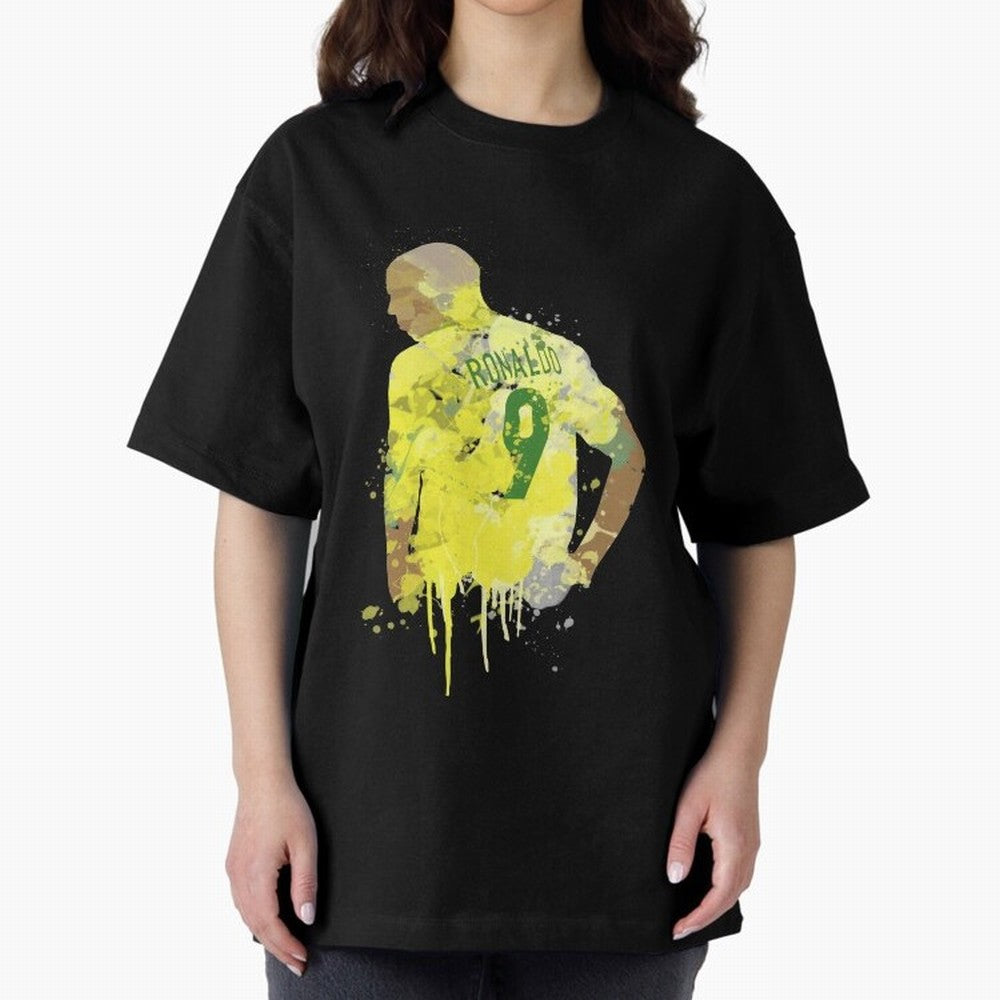Ronaldo Brazil Legend Art Oversized T-Shirt Share Match Day Hype around FIFA World Cup 2026 Group Stage, Mbappe, Spain and Netherlands, Stadium Memories, Football Loyalty, International Chants and Championship Tradition; Ideal for Football Dads,