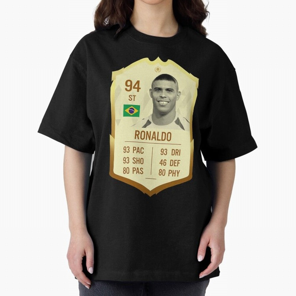 Ronaldo Ultimate Card Oversized T-Shirt Honor Football Greatness during FIFA World Cup 2026 Group Stage for Fans of Mbappe and Neymar and Germany, Bringing Stadium Chants, National Pride, Trophy Dreams and Unforgettable Football Memories; Perfect