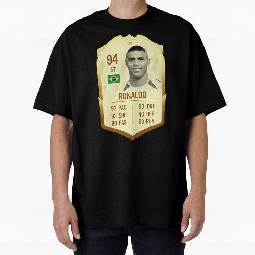Ronaldo Ultimate Card Oversized T-Shirt Honor Football Greatness during FIFA World Cup 2026 Group Stage for Fans of Mbappe and Neymar and Germany, Bringing Stadium Chants, National Pride, Trophy Dreams and Unforgettable Football Memories; Perfect