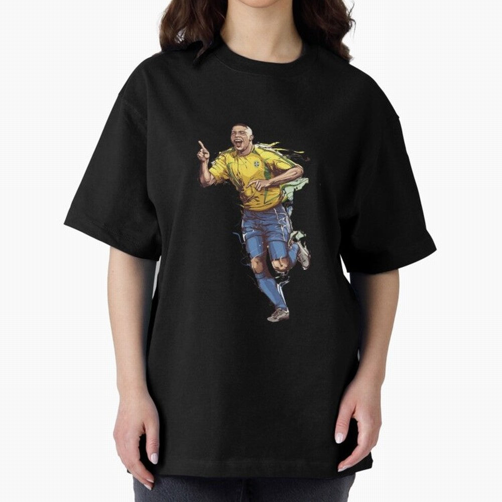 Brazilian Football Player from Milano Oversized T-Shirt Enjoy the Biggest Football Party of Global Football Passion for FIFA World Cup 2026 USA Canada Mexico, Inspired by Haaland, Argentina, Worldwide Fan Energy, Dramatic Goals, Stadium Lights and