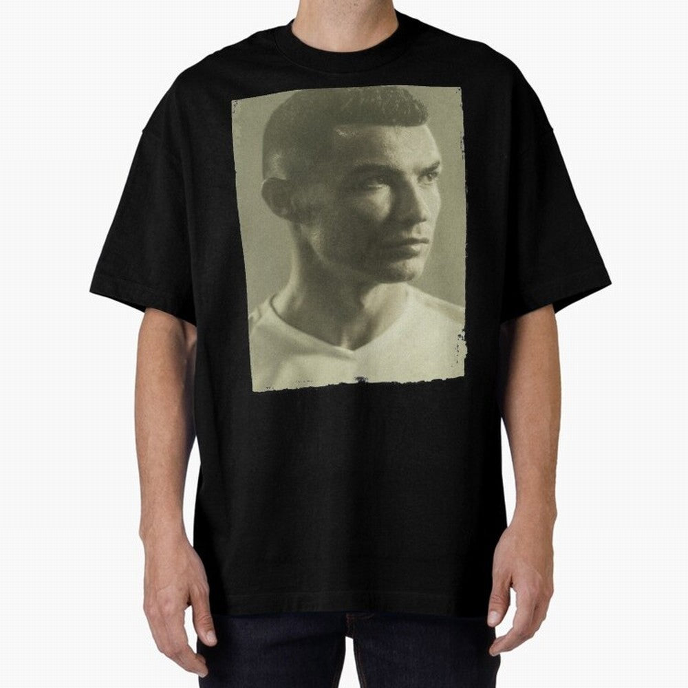 Cristiano Ronaldo Fan Art Oversized T-Shirt Show Up for the Glory of FIFA World Cup 2026 for Fans of Messi and Cristiano Ronaldo and Brazil, Bringing Sports Nostalgia, International Competition, Famous Players and Unforgettable Victories; Perfect