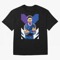 Desire Doue in WPAP Style Oversized T-Shirt Elevate Match Day Hype around FIFA World Cup 2026, Cristiano Ronaldo, Argentina and Brazil, Stadium Memories, Football Loyalty, International Chants and Championship Tradition; Created for Match Day