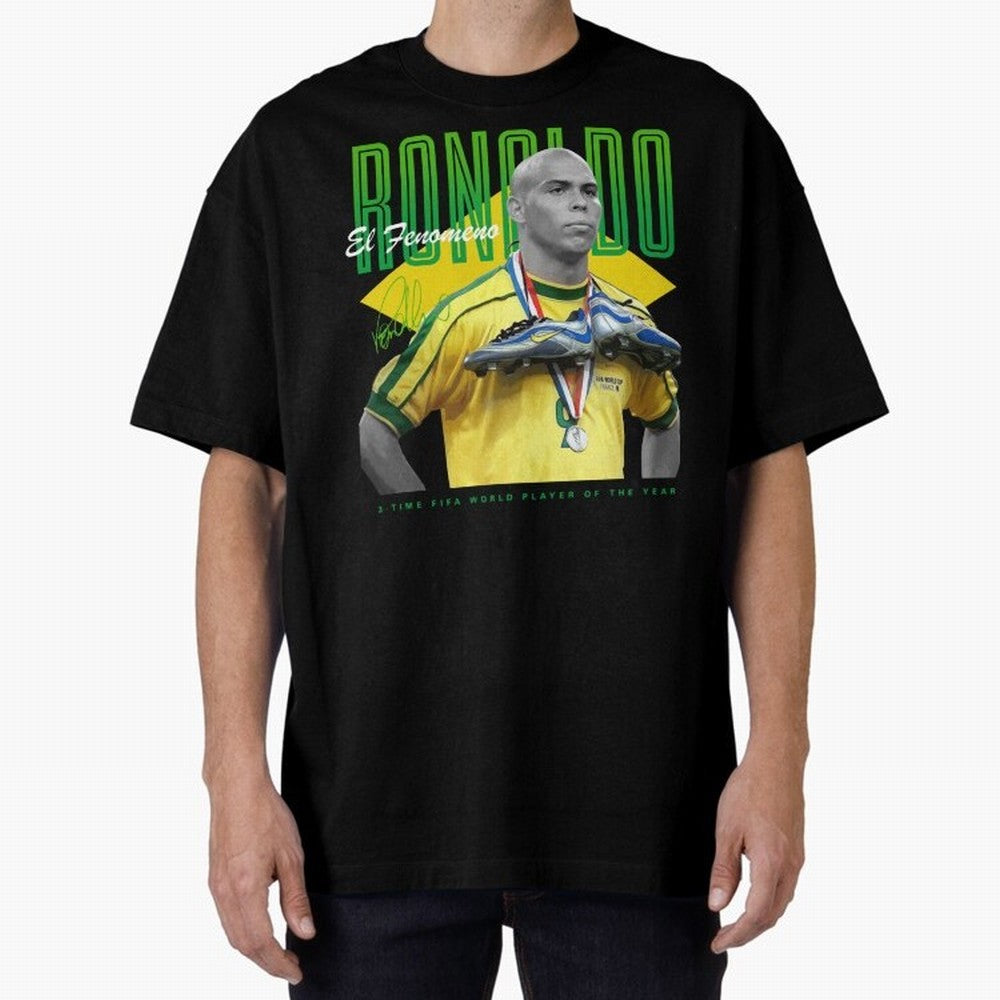 Ronaldo 3 Time Fifa World Player Of The Year Oversized T-Shirt Show Championship Spirit for Global Football Passion for FIFA World Cup 2026, Inspired by Messi and Cristiano Ronaldo, England, Goal Celebration Energy, Supporter Heritage, Football
