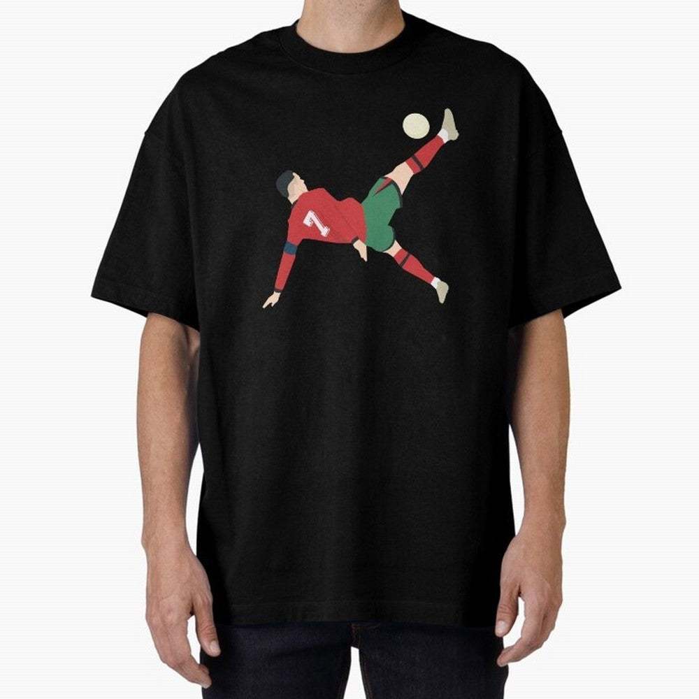 Cristiano Ronaldo CR7 Portugal Oversized T-Shirt Celebrate the Biggest Stage of Match Day Hype around FIFA World Cup 2026 Group Stage, Messi and Cristiano Ronaldo, Spain, Championship Spirit, Famous Goals, Roaring Crowds and International Football
