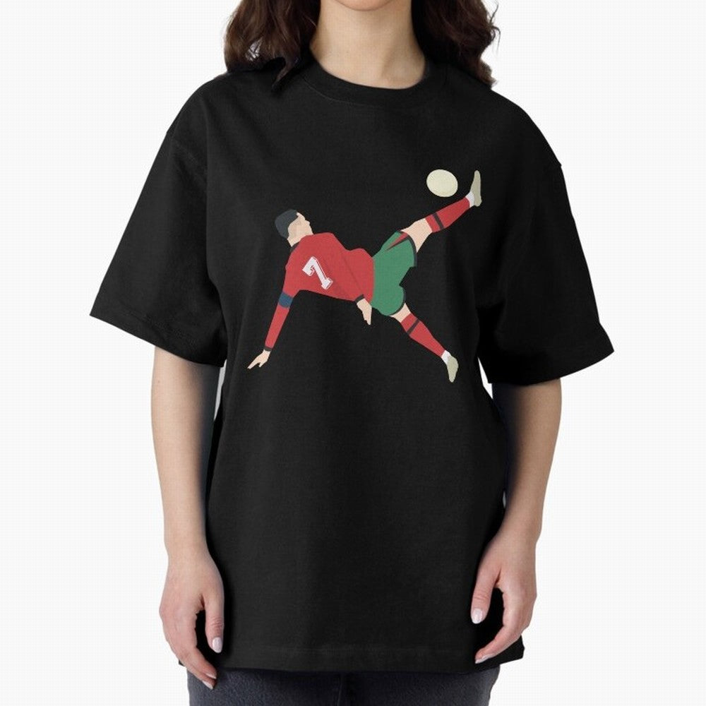Cristiano Ronaldo CR7 Portugal Oversized T-Shirt Celebrate the Biggest Stage of Match Day Hype around FIFA World Cup 2026 Group Stage, Messi and Cristiano Ronaldo, Spain, Championship Spirit, Famous Goals, Roaring Crowds and International Football