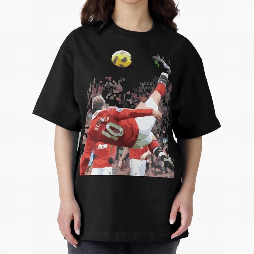 WAYNE ROONEY Oversized T-Shirt Feel the Roar of FIFA World Cup 2026 with Messi, Neymar and Mbappe, Argentina, France and Brazil Energy, Championship Spirit, Famous Goals, Roaring Crowds and International Football Unity; Great for Watch Parties,