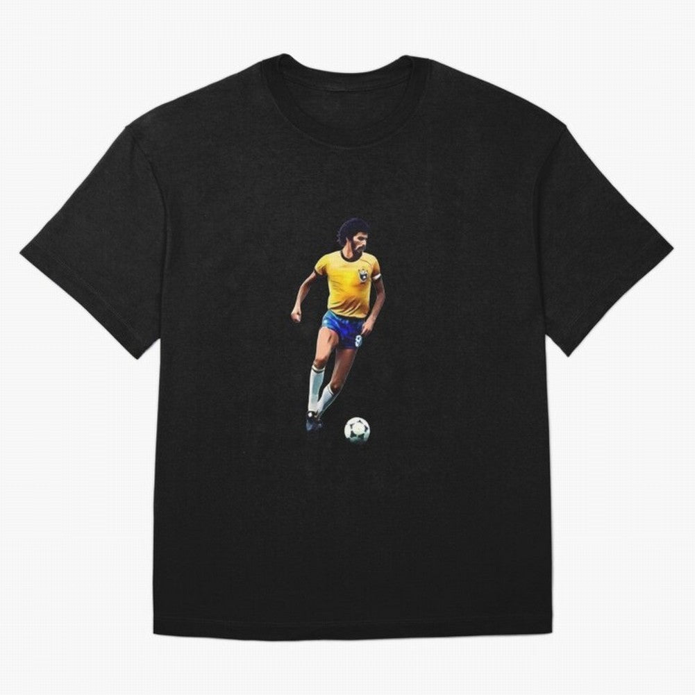 Legends of The Beautiful Game Cartoon Collection Legends Socrates Cartoon Artwork9 Oversized T-Shirt Represent the Passion of Global Football Passion for FIFA World Cup 2026 USA Canada Mexico, Inspired by Messi, Neymar and Mbappe, England and