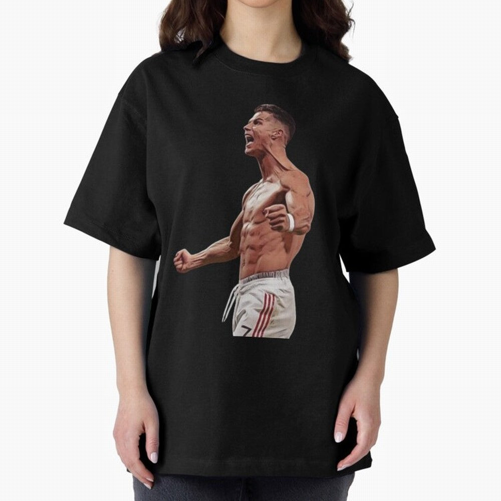 Ronaldo Last Minute Goal Celebration United 7 Oversized T-Shirt Honor Football Greatness during FIFA World Cup 2026 with Cristiano Ronaldo, Haaland and CR7, Brazil Energy, Football History, Final Match Energy, Crowd Noise and Once in a Lifetime