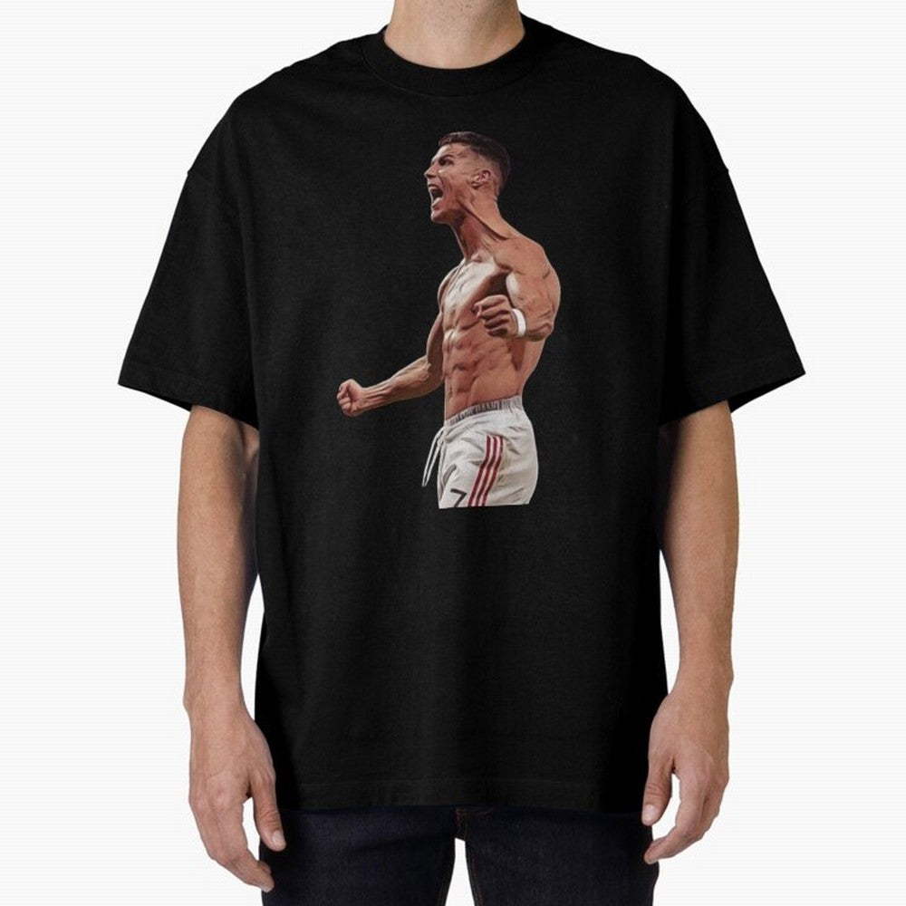 Ronaldo Last Minute Goal Celebration United 7 Oversized T-Shirt Honor Football Greatness during FIFA World Cup 2026 with Cristiano Ronaldo, Haaland and CR7, Brazil Energy, Football History, Final Match Energy, Crowd Noise and Once in a Lifetime