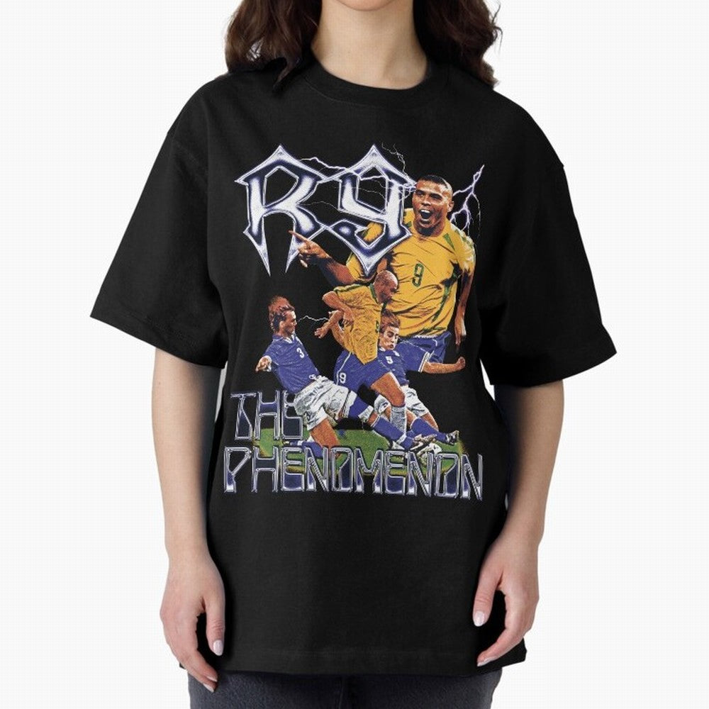 R9, The Phenomenon Oversized T-Shirt Capture FIFA World Cup 2026 with Messi and Cristiano Ronaldo, Portugal, Spain and Germany Energy, Football History, Final Match Energy, Crowd Noise and Once in a Lifetime Moments; Great for Supporters Who Love