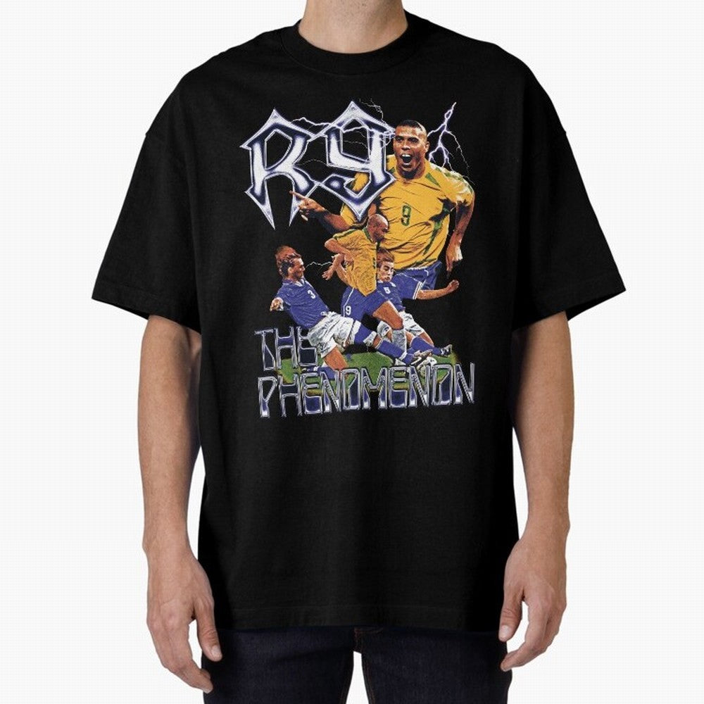 R9, The Phenomenon Oversized T-Shirt Capture FIFA World Cup 2026 with Messi and Cristiano Ronaldo, Portugal, Spain and Germany Energy, Football History, Final Match Energy, Crowd Noise and Once in a Lifetime Moments; Great for Supporters Who Love