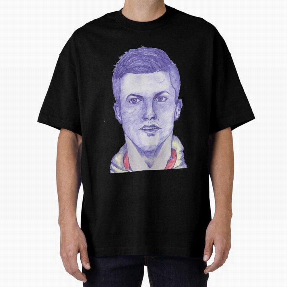 C-Ronaldo portrait drawing Oversized T-Shirt Carry the Colors and Pride of FIFA World Cup 2026 for Fans of Messi, CR7 and Mbappe and England and Germany, Bringing Game Day Rituals, Football Legends, Country Pride and the Road to the Final; Made for