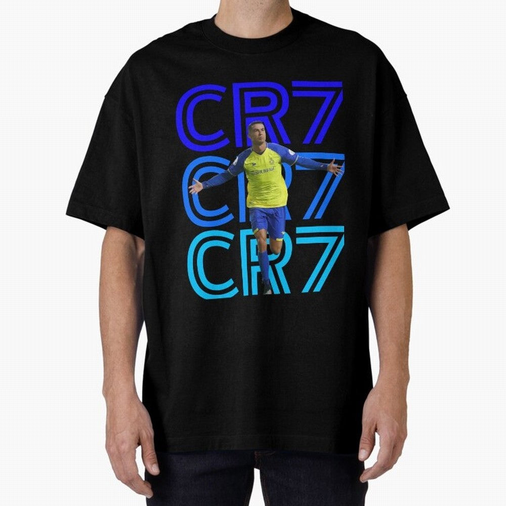 Christiano Ronaldo CR7 Oversized T-Shirt Cheer through Every Moment of Global Football Passion for FIFA World Cup 2026, Celebrating Messi, Neymar and Mbappe, France, Fan Favorite Moments, National Team Passion, Big Match Drama and Soccer History;