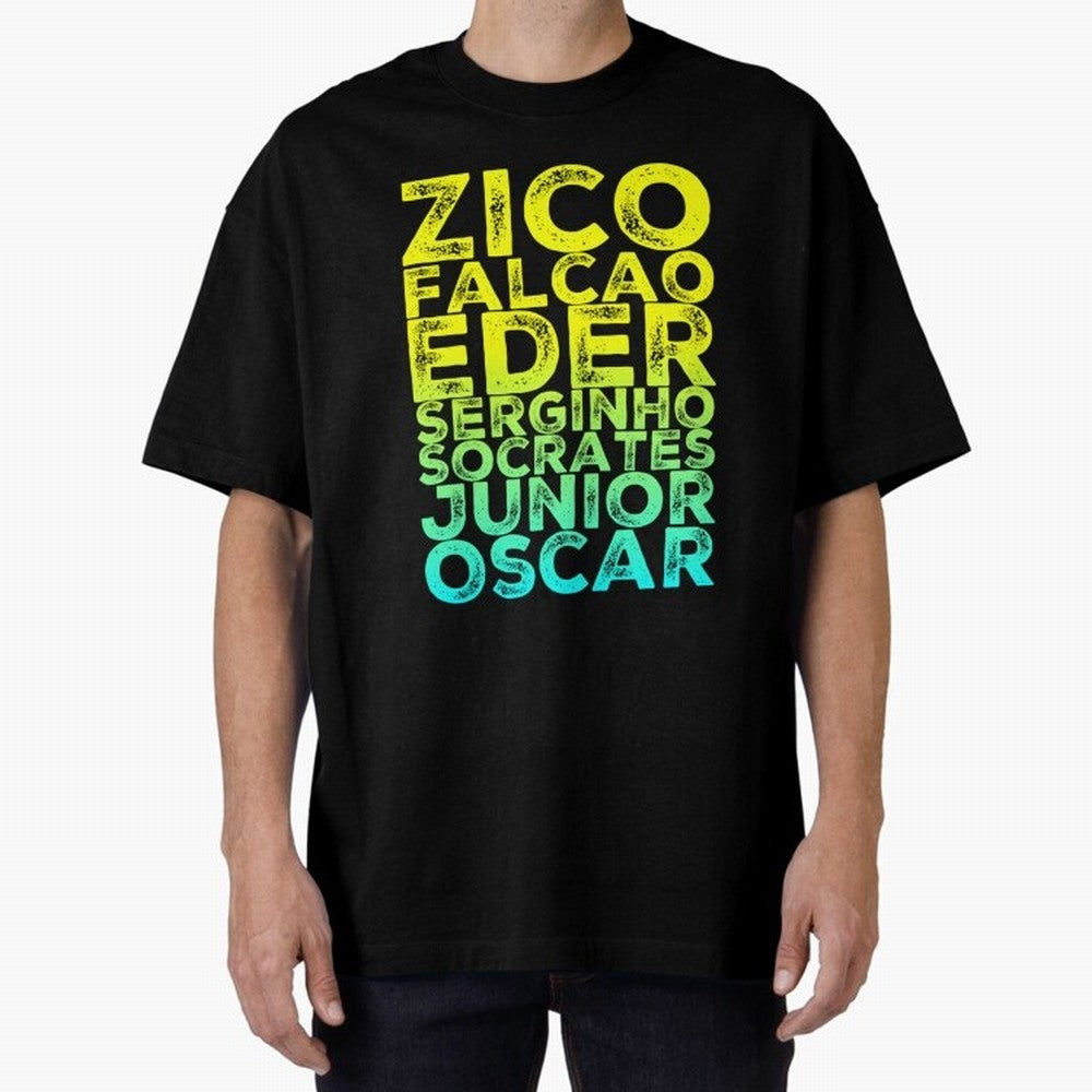 Brazil 1982 zico socrates eder best team never to win world cup79 Oversized T-Shirt Build FIFA World Cup 2026 Group Stage Spirit, Made for Netherlands, Messi, Soccer Culture, Superstar Moments, National Team Dreams and Competitive Fire; Perfect for