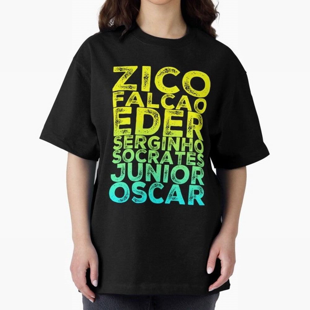Brazil 1982 zico socrates eder best team never to win world cup79 Oversized T-Shirt Build FIFA World Cup 2026 Group Stage Spirit, Made for Netherlands, Messi, Soccer Culture, Superstar Moments, National Team Dreams and Competitive Fire; Perfect for