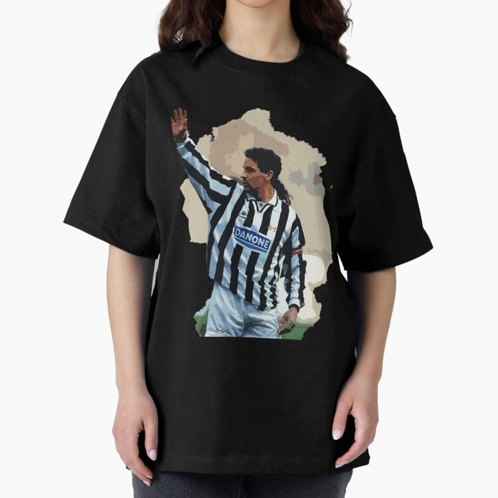 Roberto Baggio Oversized T-Shirt Spotlight Global Football Passion for FIFA World Cup 2026 USA Canada Mexico, Centered on Haaland, Argentina, France and Brazil, Football Passion, Legendary Performances, Festival Vibes and Supporter Community; Built