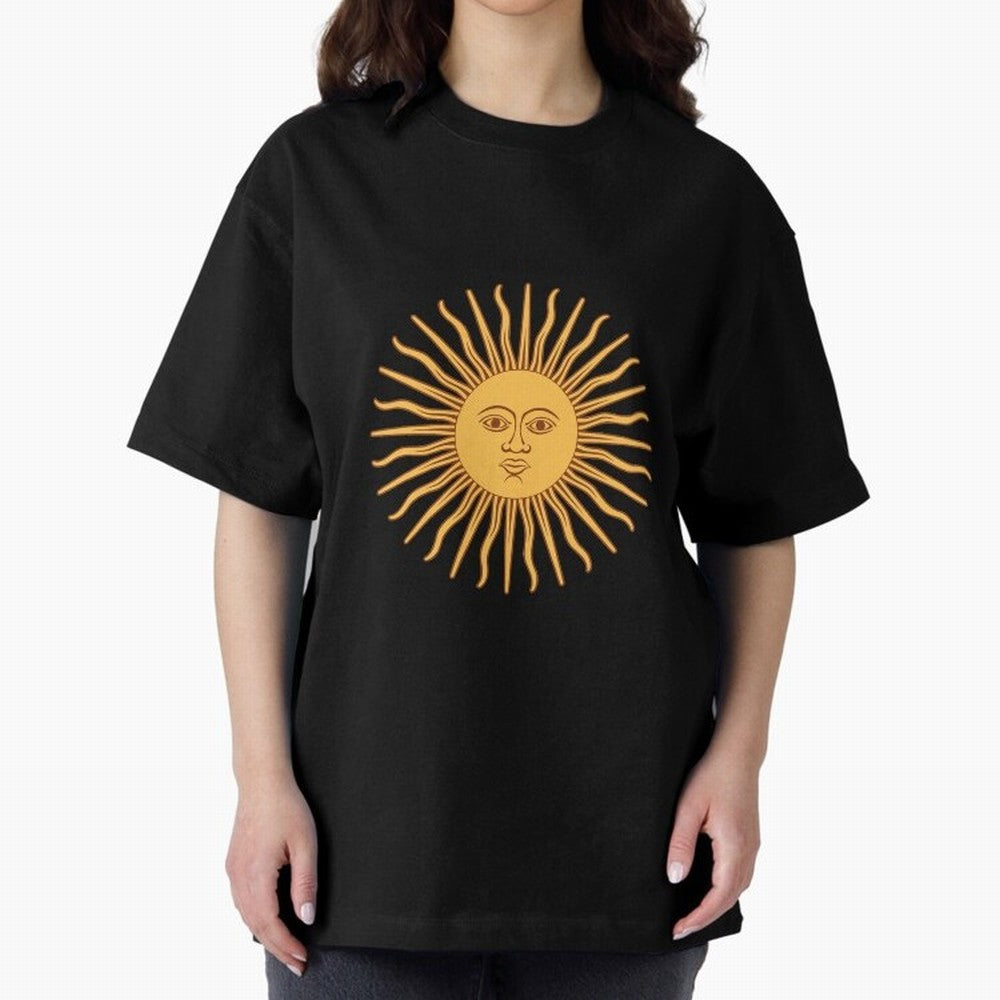 Argentina's Sun Oversized T-Shirt Show Match Day Excitement for FIFA World Cup 2026 USA Canada Mexico Spirit, Built around England, Messi, Sports Nostalgia, International Competition, Famous Players and Unforgettable Victories; Made for Collectors