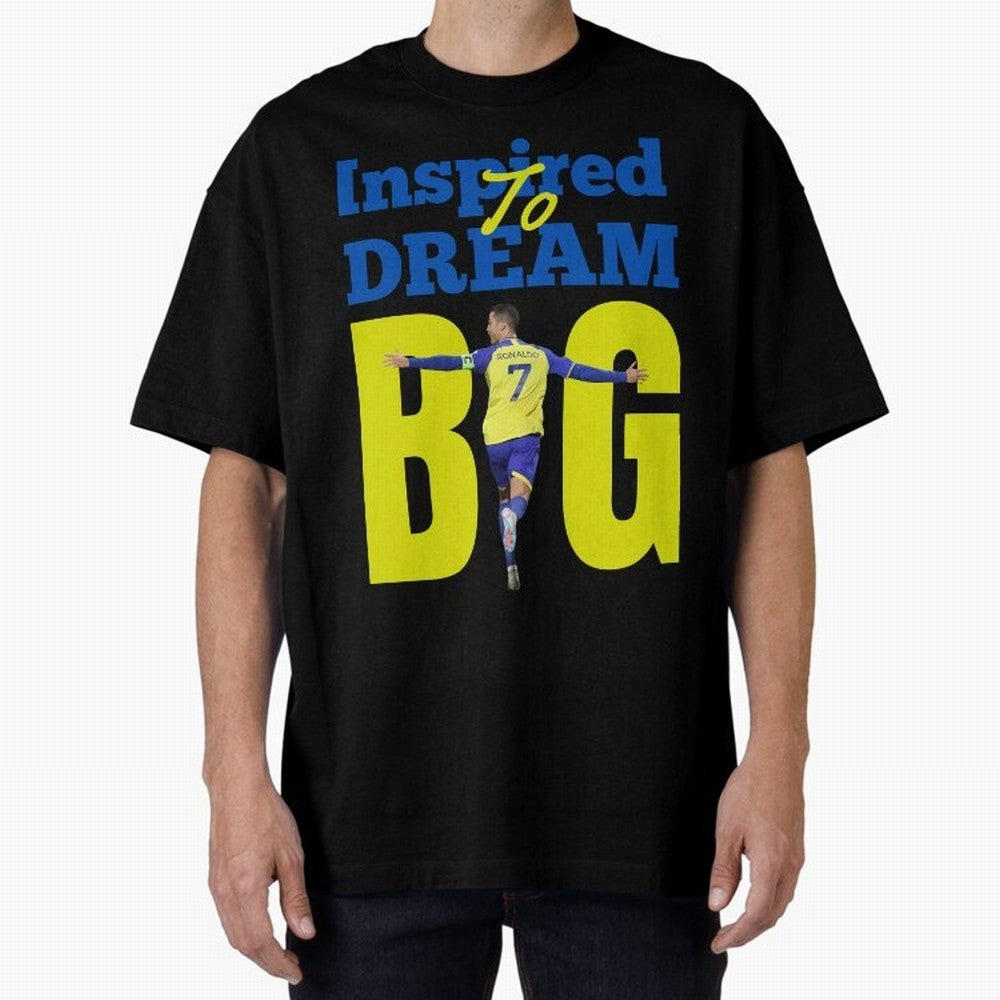 Inspired To Dream Big Oversized T-Shirt Stand with the FIFA World Cup 2026 Journey through Neymar, Haaland and Cristiano Ronaldo Highlights, France and Portugal Pride, Fan Favorite Moments, National Team Passion, Big Match Drama and Soccer History;