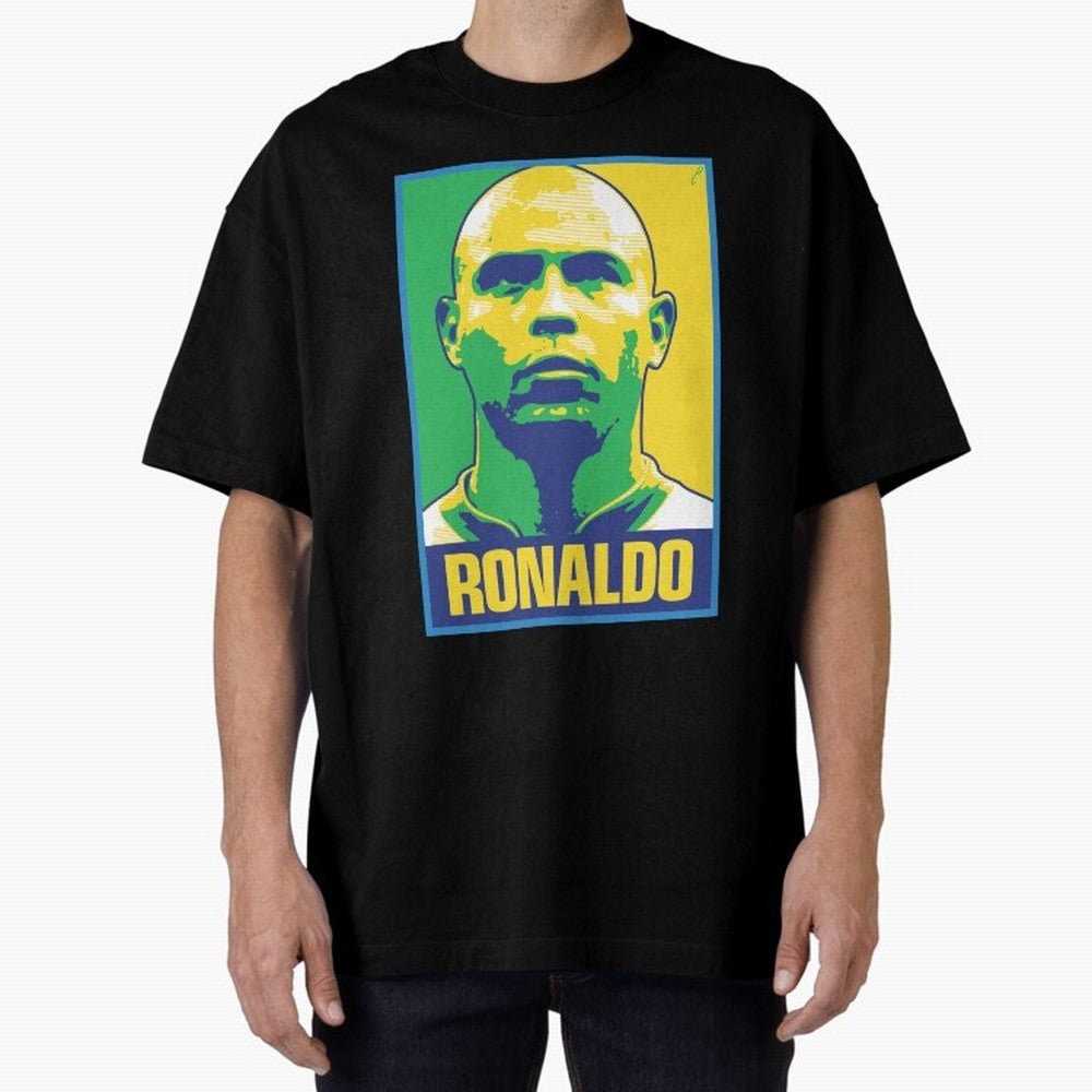 Ronaldo - BRAZIL Oversized T-Shirt Support the Legends of Match Day Hype around FIFA World Cup 2026, Mbappe, England, Tournament Hype, Historic Matchups, Family Viewing Parties and Global Sports Pride; Built for Supporters Chasing Trophy Dreams,