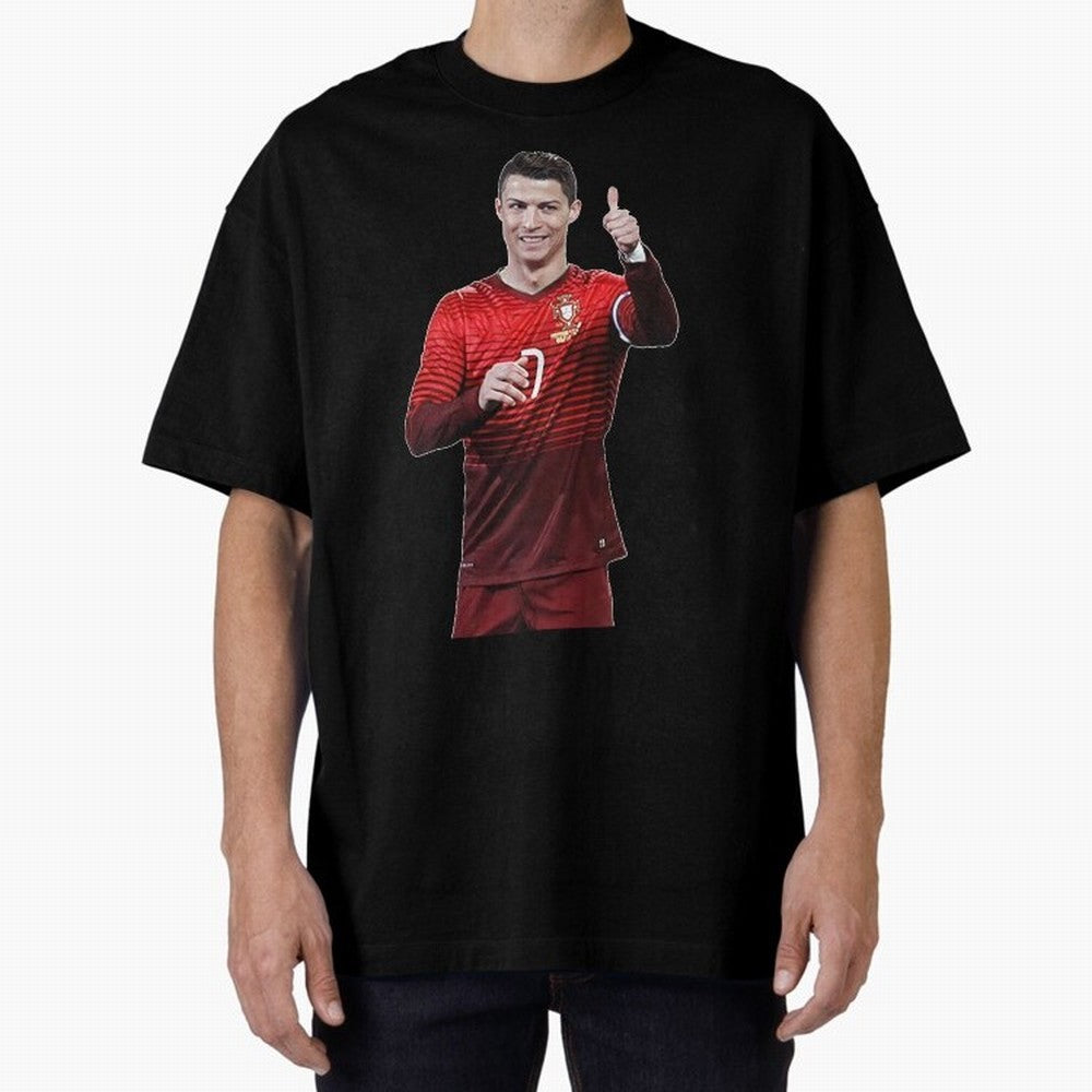 Ronaldo Thumbs Up Oversized T-Shirt Bring Trophy Dreams to FIFA World Cup 2026 Inspired by Cristiano Ronaldo, Haaland and CR7, Spain Energy, Worldwide Fan Energy, Dramatic Goals, Stadium Lights and Championship Celebrations; Made for Die Hard