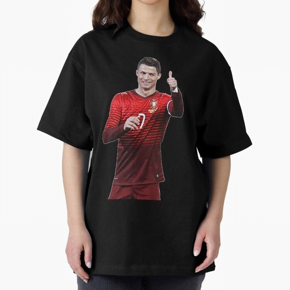 Ronaldo Thumbs Up Oversized T-Shirt Bring Trophy Dreams to FIFA World Cup 2026 Inspired by Cristiano Ronaldo, Haaland and CR7, Spain Energy, Worldwide Fan Energy, Dramatic Goals, Stadium Lights and Championship Celebrations; Made for Die Hard