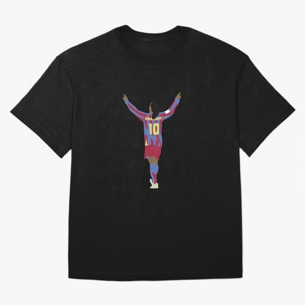 Ronaldinho FC Barcelona Oversized T-Shirt Capture FIFA World Cup 2026 Group Stage with Haaland and Mbappe, France Energy, Championship Spirit, Famous Goals, Roaring Crowds and International Football Unity; Great for Watch Parties, Sports Bars,