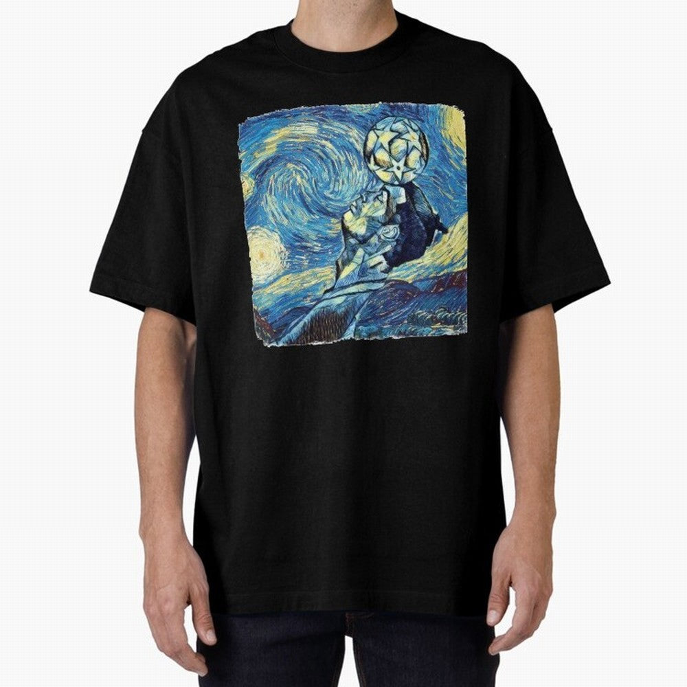 Ronaldo Ronaldo Van Gogh Style Oversized T-Shirt Cheer for FIFA World Cup 2026 Group Stage for Fans of Haaland and Brazil, Portugal and Argentina, Bringing Football History, Final Match Energy, Crowd Noise and Once in a Lifetime Moments; Created