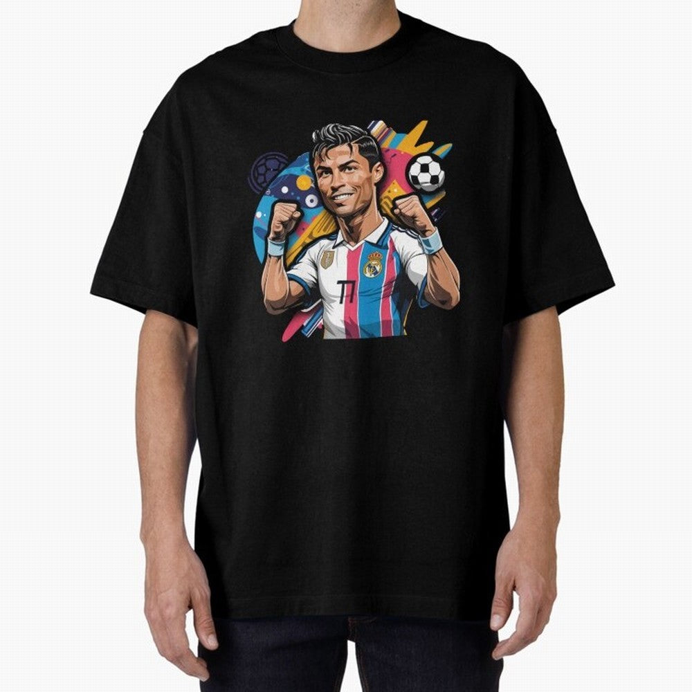 Cristiano Ronaldo cr7 Oversized T-Shirt Carry the Dream of Global Football Passion for FIFA World Cup 2026 Group Stage, Filled with CR7, Spain, Global Supporter Spirit, Legendary Goals, National Colors and Tournament Celebration; Made for