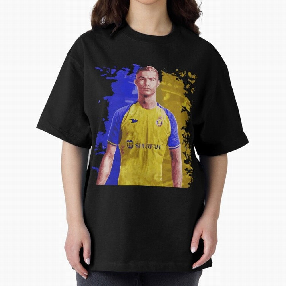 Ronaldo CR7 al nassr Oversized T-Shirt Fuel Your Fan Pride for Match Day Hype around FIFA World Cup 2026 USA Canada Mexico, Neymar, Germany, Retro Football Energy, Iconic Rivalries, Trophy Chase Drama and Stadium Atmosphere; Ideal for Football