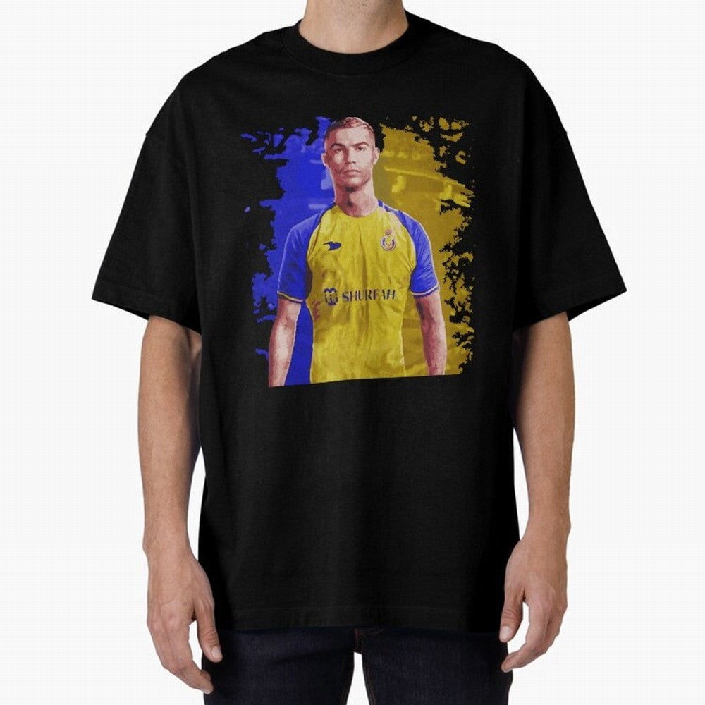 Ronaldo CR7 al nassr Oversized T-Shirt Fuel Your Fan Pride for Match Day Hype around FIFA World Cup 2026 USA Canada Mexico, Neymar, Germany, Retro Football Energy, Iconic Rivalries, Trophy Chase Drama and Stadium Atmosphere; Ideal for Football