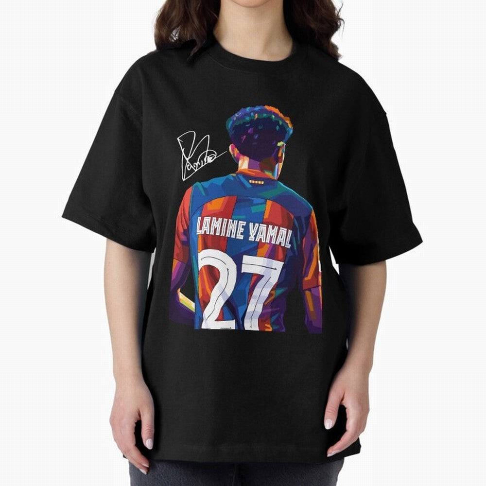 Lamine Yamal Football Player Wpap Art Oversized T-Shirt Bring Champion Energy into FIFA World Cup 2026 for Fans of Cristiano Ronaldo and Portugal, Bringing Retro Football Energy, Iconic Rivalries, Trophy Chase Drama and Stadium Atmosphere; Ideal