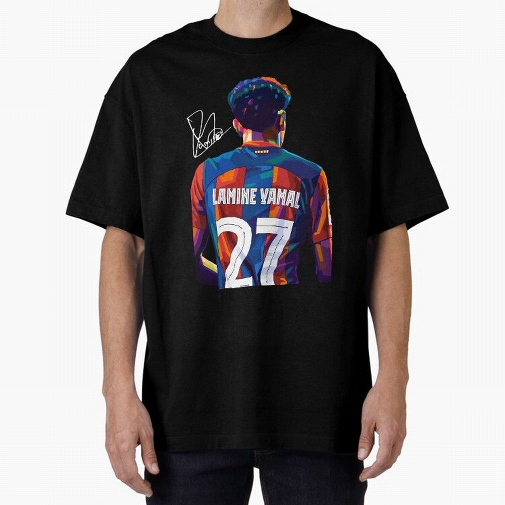 Lamine Yamal Football Player Wpap Art Oversized T-Shirt Bring Champion Energy into FIFA World Cup 2026 for Fans of Cristiano Ronaldo and Portugal, Bringing Retro Football Energy, Iconic Rivalries, Trophy Chase Drama and Stadium Atmosphere; Ideal