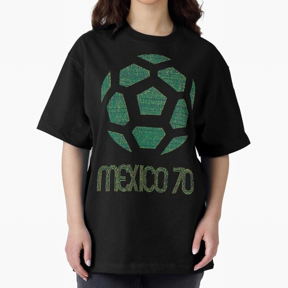 Mexico 70 World Cup Oversized T-Shirt Join Global Football Passion for FIFA World Cup 2026 USA Canada Mexico, Filled with Mbappe and Neymar, Spain, Goal Celebration Energy, Supporter Heritage, Football Icons and Worldwide Tournament Joy; Ideal for