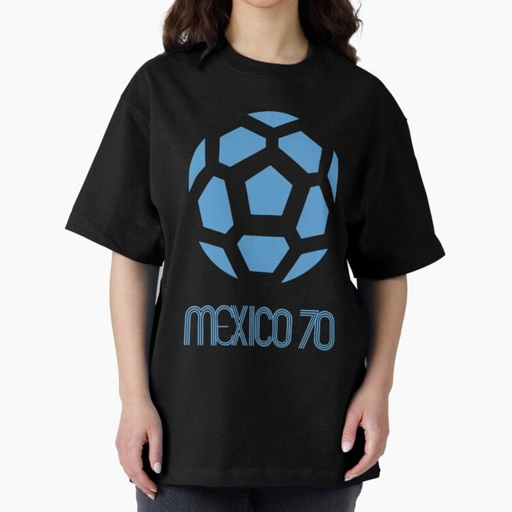 Retro World Cup 70 Logo Oversized T-Shirt Back the Journey through Match Day Hype around FIFA World Cup 2026, Mbappe and Neymar, Spain, Retro Football Energy, Iconic Rivalries, Trophy Chase Drama and Stadium Atmosphere; Made for Die Hard