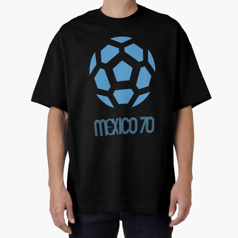 Retro World Cup 70 Logo Oversized T-Shirt Back the Journey through Match Day Hype around FIFA World Cup 2026, Mbappe and Neymar, Spain, Retro Football Energy, Iconic Rivalries, Trophy Chase Drama and Stadium Atmosphere; Made for Die Hard