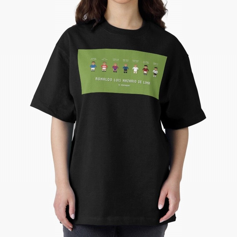 Ronaldo R9 Clubs Oversized T-Shirt Support FIFA World Cup 2026 USA Canada Mexico Capturing Mbappe, Brazil Energy, Football Festival Excitement, Trophy Ambitions, Country Rivalries and Star Player Buzz; Created for Match Day Parties, Soccer Gifts,