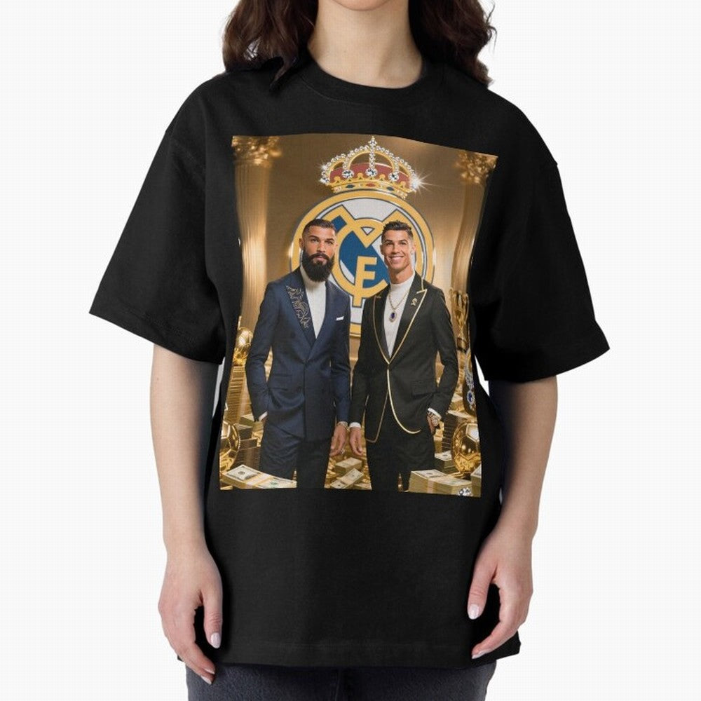 Viking Stars Oversized T-Shirt Capture Stadium Memories from Match Day Hype around FIFA World Cup 2026 Group Stage, Messi and Cristiano Ronaldo, England, France and Netherlands, Sports Nostalgia, International Competition, Famous Players and