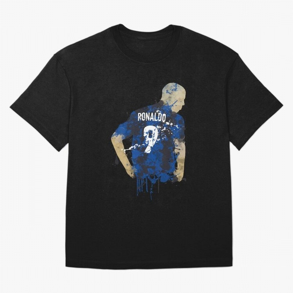 Ronaldo Number 9 Art Oversized T-Shirt Discover Global Football Passion for FIFA World Cup 2026, Inspired by Mbappe, Portugal, Classic Soccer Heritage, Championship Pressure, Fan Loyalty and International Pride; Made for Collectors Who Enjoy Iconic