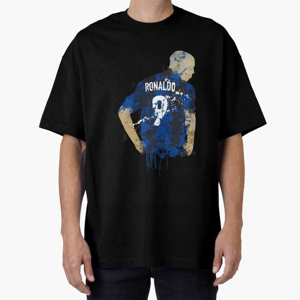 Ronaldo Number 9 Art Oversized T-Shirt Discover Global Football Passion for FIFA World Cup 2026, Inspired by Mbappe, Portugal, Classic Soccer Heritage, Championship Pressure, Fan Loyalty and International Pride; Made for Collectors Who Enjoy Iconic