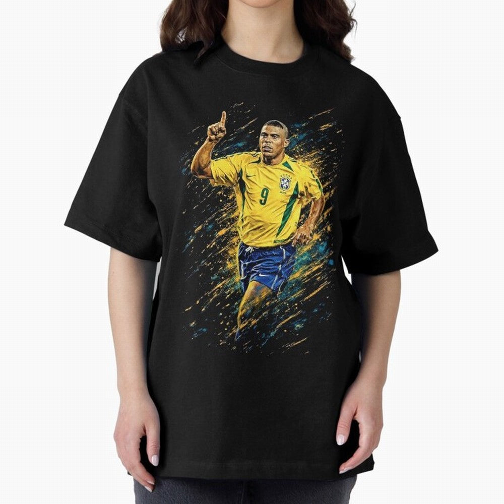 R9 Ronaldo Football Legend Oversized T-Shirt Feel the Trophy Chase of Match Day Hype around FIFA World Cup 2026, Neymar, Haaland and Cristiano Ronaldo, Brazil, Goal Celebration Energy, Supporter Heritage, Football Icons and Worldwide Tournament