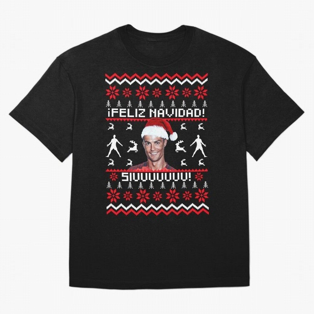 Cristiano Ronaldo El Bicho SIUU Ugly Sweater Oversized T-Shirt Bring International Match Energy to Global Football Passion for FIFA World Cup 2026 Group Stage, Celebrating CR7 and Messi, Spain, Championship Spirit, Famous Goals, Roaring Crowds and