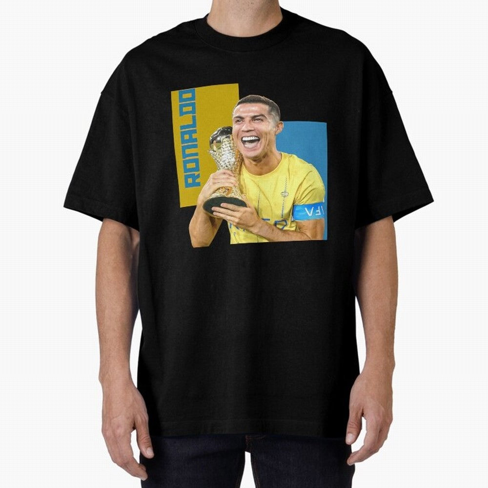 Ronaldo Oversized T-Shirt Elevate Global Football Passion for FIFA World Cup 2026 USA Canada Mexico, Centered on Haaland, France and Portugal, Vintage Soccer Flavor, Modern Football Stars, National Flags and Final Night Emotion; Made for Die Hard