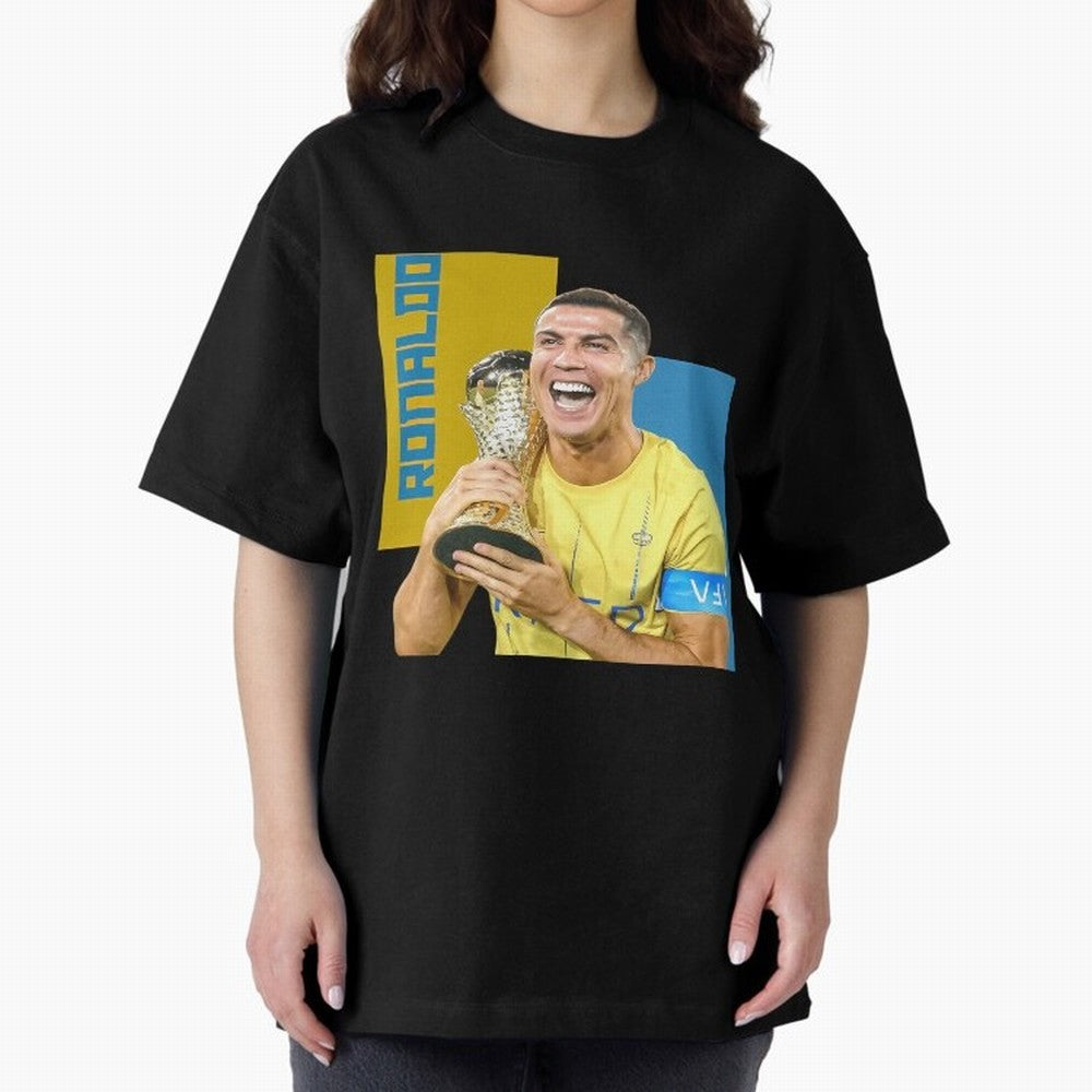 Ronaldo Oversized T-Shirt Elevate Global Football Passion for FIFA World Cup 2026 USA Canada Mexico, Centered on Haaland, France and Portugal, Vintage Soccer Flavor, Modern Football Stars, National Flags and Final Night Emotion; Made for Die Hard