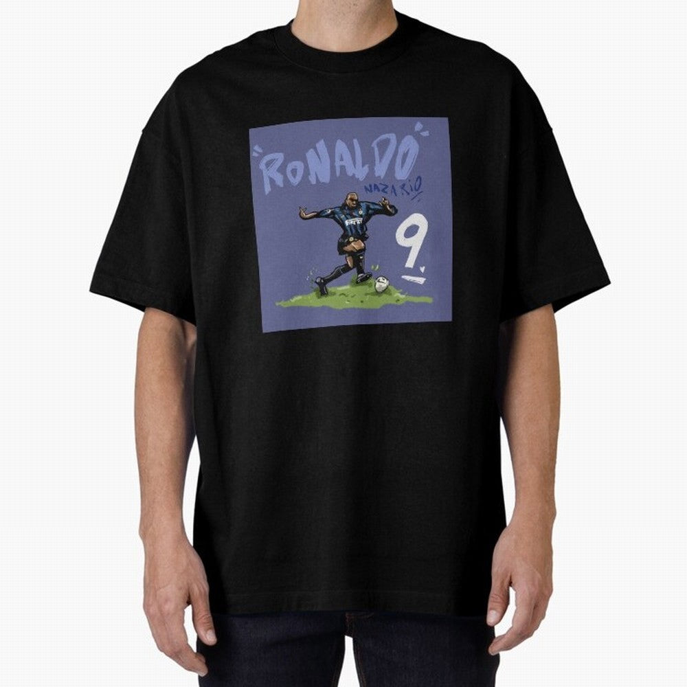 Ronaldo Nazario. Oversized T-Shirt Celebrate Soccer Greatness during FIFA World Cup 2026 Spirit, Capturing Portugal, Cristiano Ronaldo, Sports Nostalgia, International Competition, Famous Players and Unforgettable Victories; Made for Collectors Who