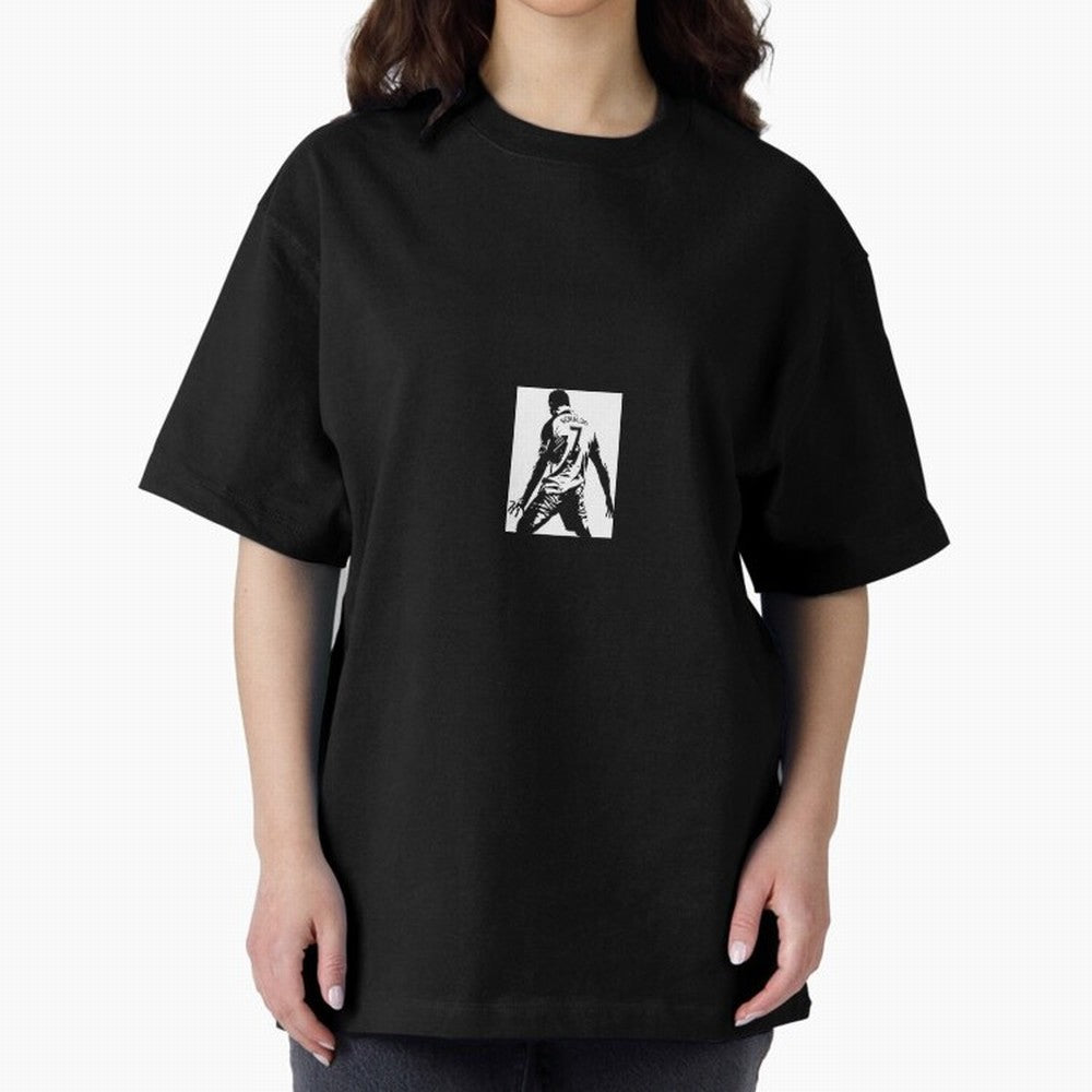 Ronaldo sticker Oversized T-Shirt Experience the FIFA World Cup 2026 USA Canada Mexico Journey through Cristiano Ronaldo, Haaland and CR7 Highlights, Brazil Pride, Football History, Final Match Energy, Crowd Noise and Once in a Lifetime Moments;