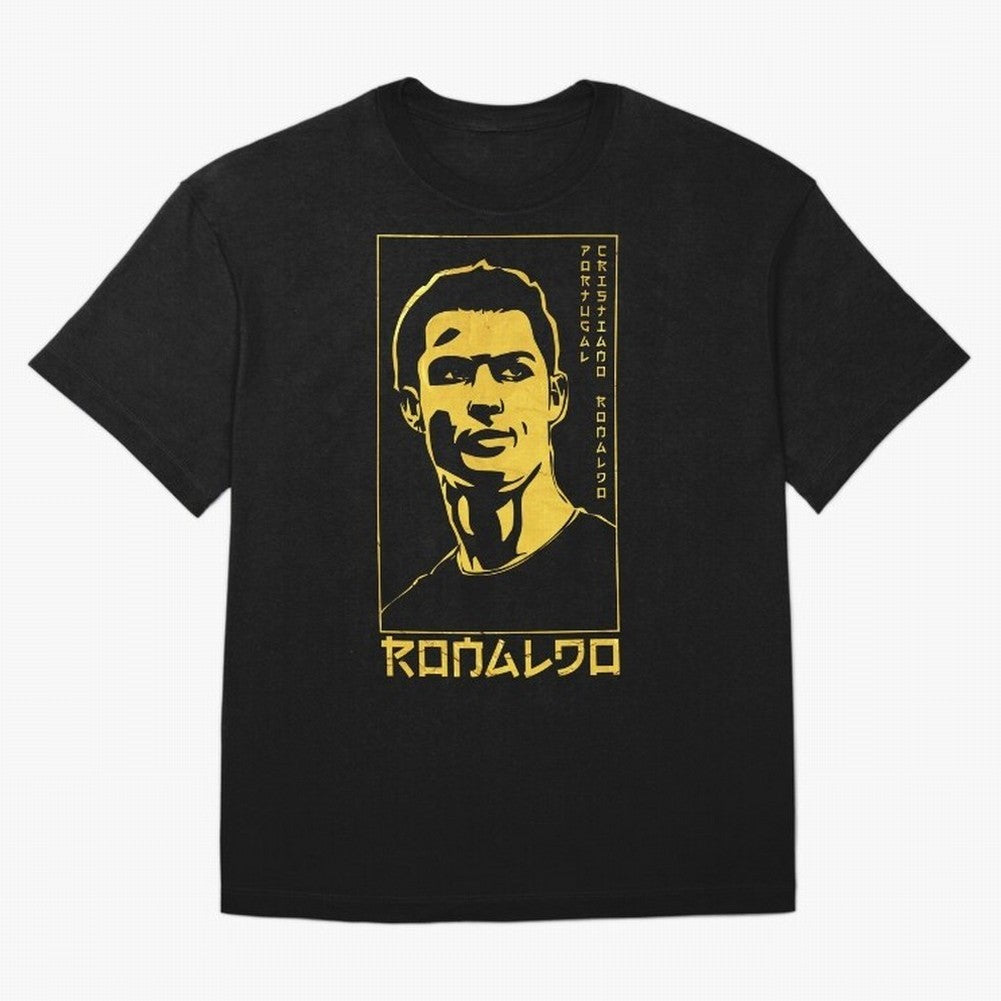 Ronaldo Golden Style Portrait art illustration Oversized T-Shirt Feel the Trophy Chase of Global Football Passion for FIFA World Cup 2026 USA Canada Mexico, with Neymar, Haaland and Cristiano Ronaldo, England and Germany, Champion Mindset, Group