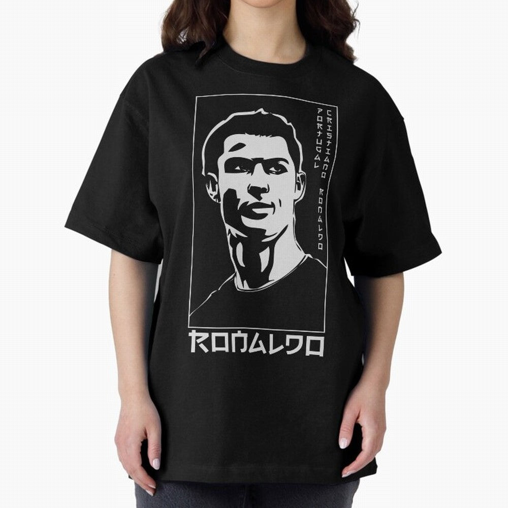 Ronaldo Japanese Style Portrait art illustration Oversized T-Shirt Show Support during FIFA World Cup 2026 Spirit, Filled with Portugal, Messi, Football Passion, Legendary Performances, Festival Vibes and Supporter Community; Great for Watch